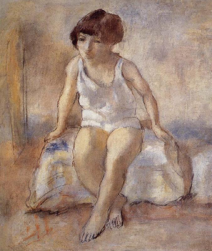 Jules Pascin The maiden wear the white underwear from French